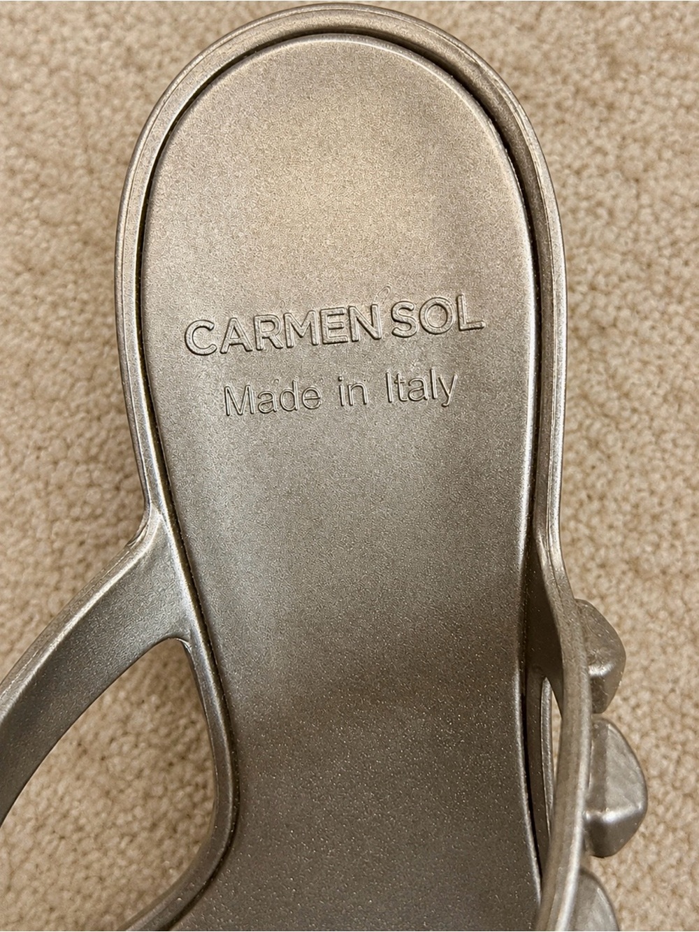 Carmen Sol Tonino Gunmetal Lustrous Studded Jelly Platform Wedges - Sz 7/37 - Picture 8 of 11